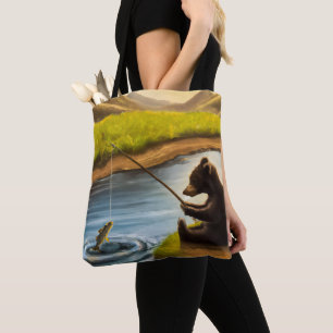 Tote Bag L'ours de pêche Fourre-tout