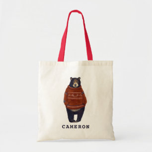Tote Bag L'ours rouge de chandail de renne   ajoutent votre