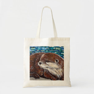 Tote Bag Loutre sur une peinture de roche