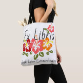 Tote Bag Louveur du livre d'Hibiscus coloré (De près)