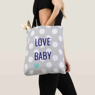 Tote Bag Love Baby Pois Sprinkle Toy Livre Douche
