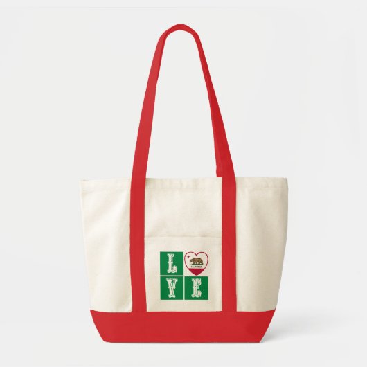 Tote Bag Love California Republic State Drapeau Heart Pride (Devant)