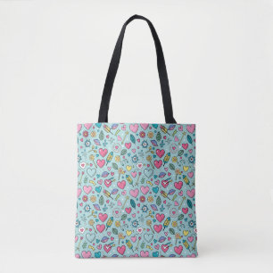 Tote Bag Love Doodle Tapestry