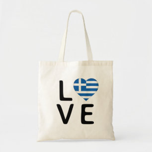 Tote Bag Love - drapeau de la Grèce