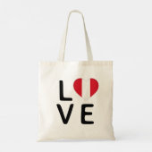 Tote Bag Love - Drapeau du Pérou (Dos)