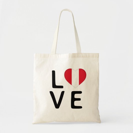 Tote Bag Love - Drapeau du Pérou (Devant)