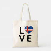 Tote Bag Love - Drapeau Islande (Dos)