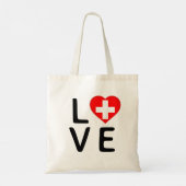 Tote Bag Love - Drapeau Suisse (Dos)