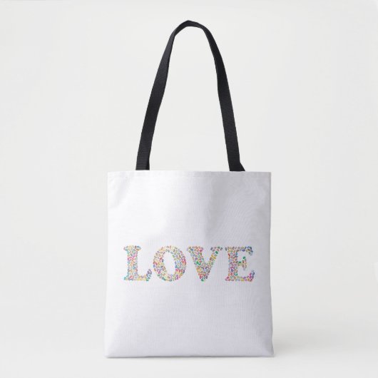 Tote Bag LOVE - fèves de café colorées (Devant)