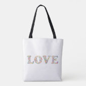 Tote Bag LOVE - fèves de café colorées (Dos)