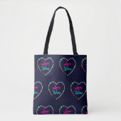 Tote Bag Love gagne Retro White Patterned Edition (Devant)