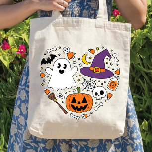 Tote Bag Love Heart Shape Éffrayant Halloween tient les fem
