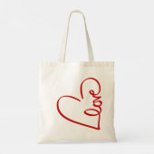 Tote Bag Love Heart Word Art Red Valentine's (Dos)