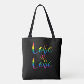Tote Bag Love Is Love Script LGBT Black (Dos)
