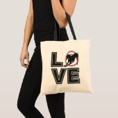 Tote Bag Love Italien greyhound Typographie Noire Silhouett (Devant (produit))