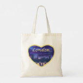 Tote Bag Love London River Thames Angleterre Purple Sunset  (Dos)