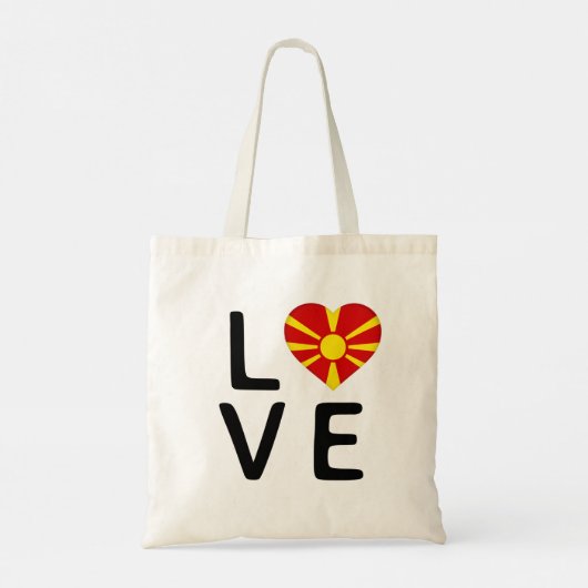 Tote Bag Love - Macédoine Drapeau (Dos)