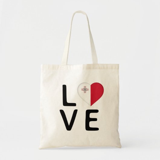 Tote Bag Love - Malta Flag (Devant)