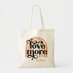 Tote Bag Love More Rainbow Personnalisé Fourre-tout