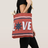 Tote Bag Love nautique design (De près)