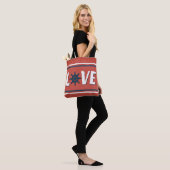 Tote Bag Love nautique design (Sur le modèle)