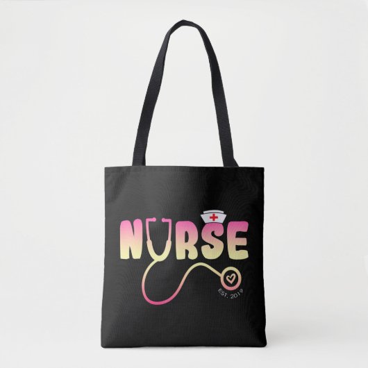 Tote Bag Love Nurse Funny Selon Jean Watson "Caring  (Devant)