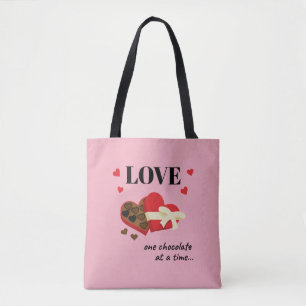 Tote Bag Love One Chocolate at a Time Drôle Citation