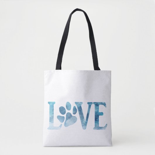 Tote Bag Love Paw Blue (Devant)