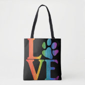 Tote Bag Love Paw Classic Rainbow (Devant)