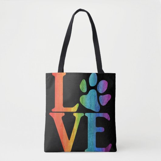 Tote Bag Love Paw Classic Rainbow (Devant)