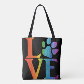 Tote Bag Love Paw Classic Rainbow (Dos)