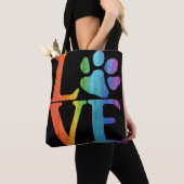 Tote Bag Love Paw Classic Rainbow (De près)