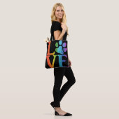 Tote Bag Love Paw Classic Rainbow (Sur le modèle)