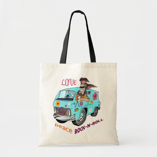 Tote Bag Love Peace Rock N Roll (Devant)