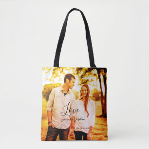 Tote Bag Love photo ajouter nom est. Date année couple mari