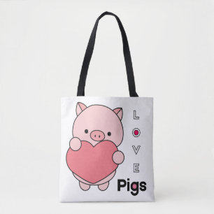 Tote Bag Love Pigs conception de la journée nationale du po