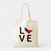 Tote Bag Love - République tchèque Drapeau (Dos)