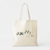 Tote Bag Love Scripture Foliage Sage Texte Nom personnalisé (Dos)