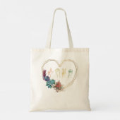 Tote Bag Love Sign Language Floral Heart ASL Valentine's Da (Dos)