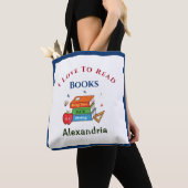Tote Bag Love To Read Books Reader Lecture Personnaliser (De près)
