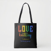 Tote Bag Love Tricot coloré mignon groupe Tricot (Devant)