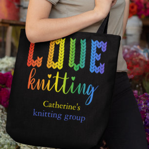 Tote Bag Love Tricot coloré mignon groupe Tricot