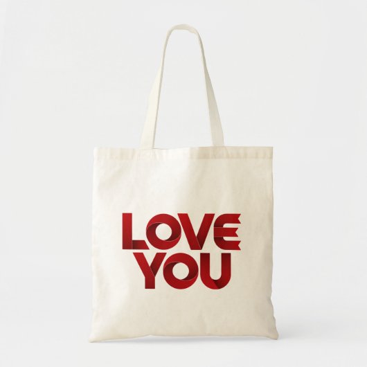 Tote Bag Love You – Bold Romantic Typography (Devant)