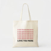 Tote Bag Love You More Red And Pink Heart Pattern  (Devant)
