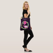Tote Bag Lovely Flamant rose Floral (Sur le modèle)
