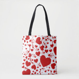 Tote Bag Lovely Hearts motif V + votre backgr. & idées