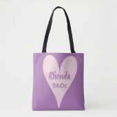 Tote Bag Lovely Lavender Bride Coeur rose (Devant)