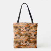 Tote Bag Lovely seamless tiger pattern,peach colour (Dos)