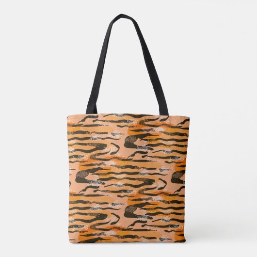 Tote Bag Lovely seamless tiger pattern,peach colour (Dos)