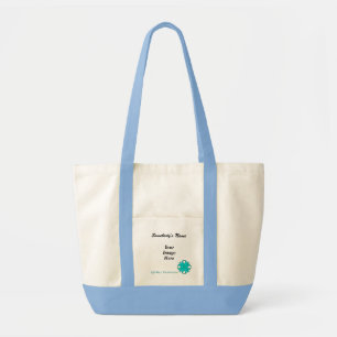 Tote Bag Lt Blue/Teal Clover Ribbon Template by K Yoncich